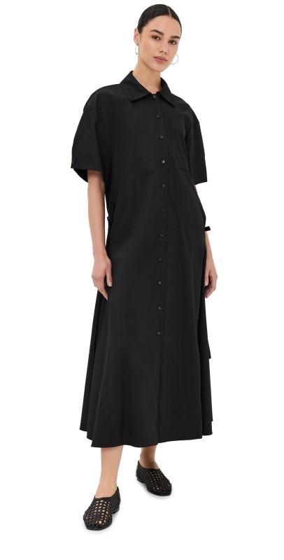 CO Gathered Waist Dress Black