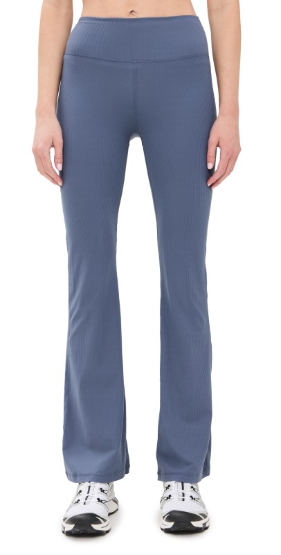 Sweaty Betty Goddess Rib Flare Trousers Endless Blue
