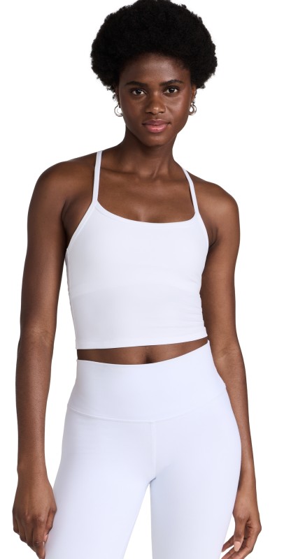 Beyond Yoga Spacedye Slim Racerback Cropped Tank Cloud White