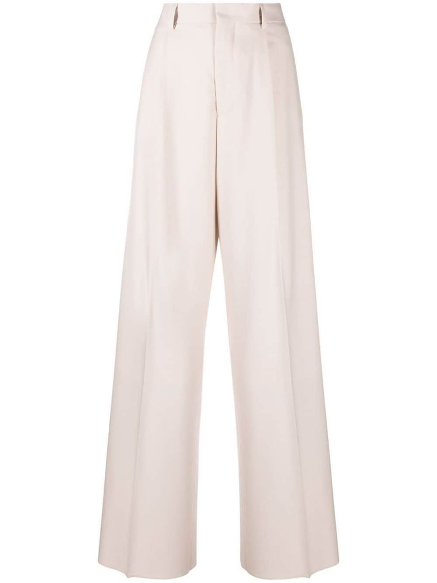 wide-leg wool trousers