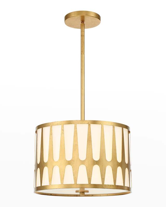 Royston 3-Light Antique Gold Pendant Light
