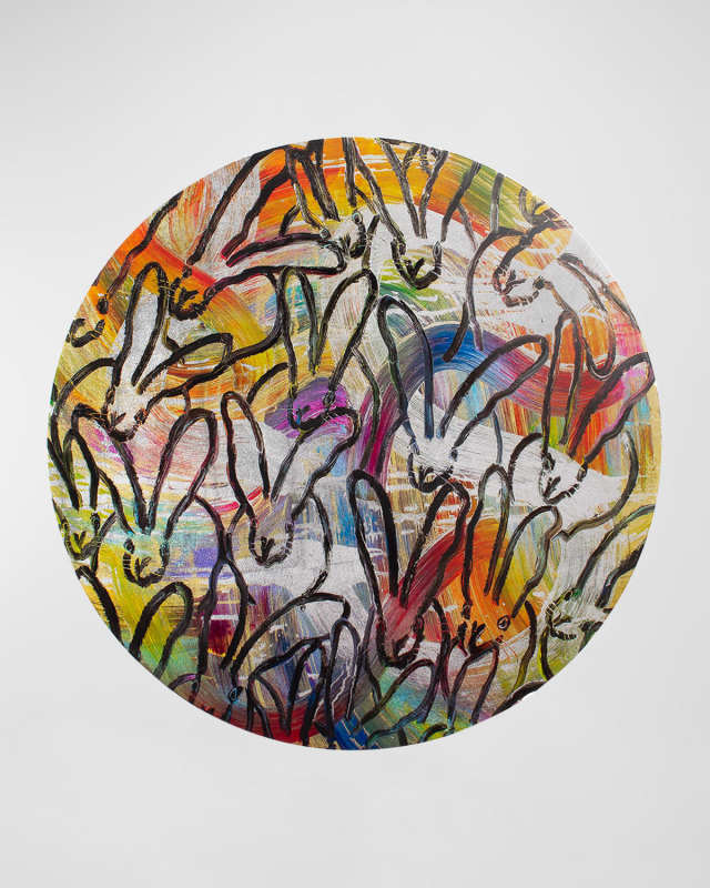Totem Bunnies 15" Round Lacquer Placemat