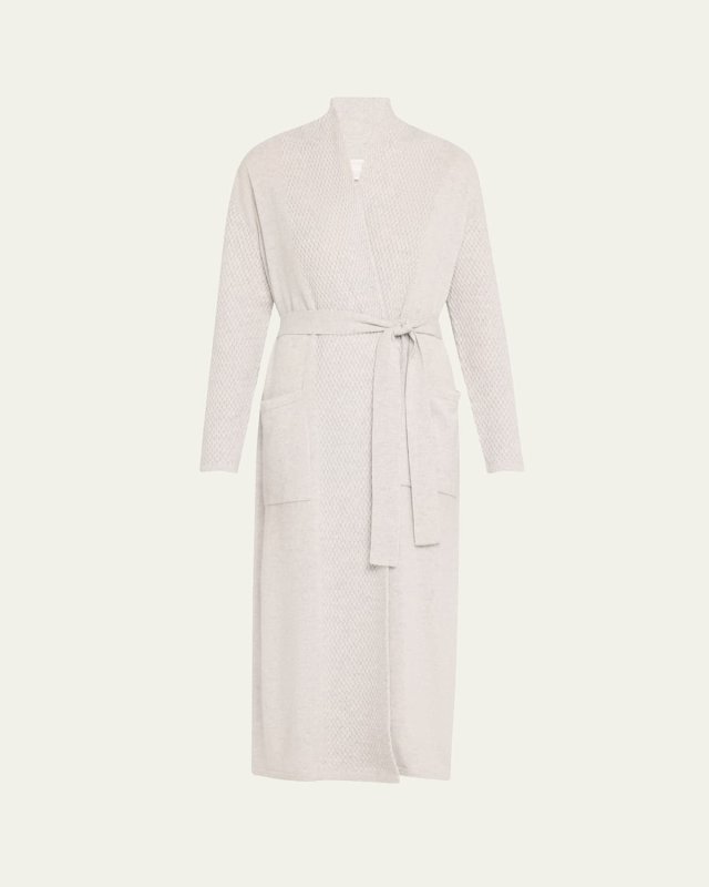 Braided-Knit Cashmere Wrap Robe