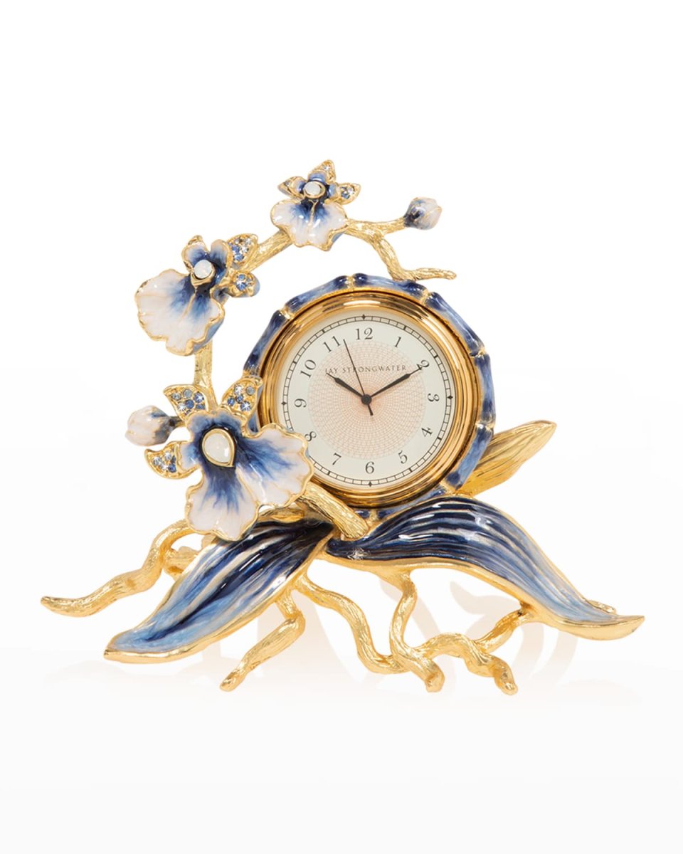 Indigo Orchid Clock
