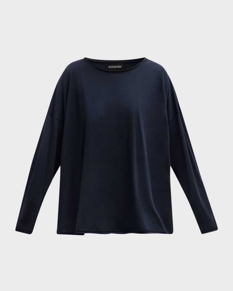 Long-Sleeve Scoop-Neck Lightweight T-Shirt
