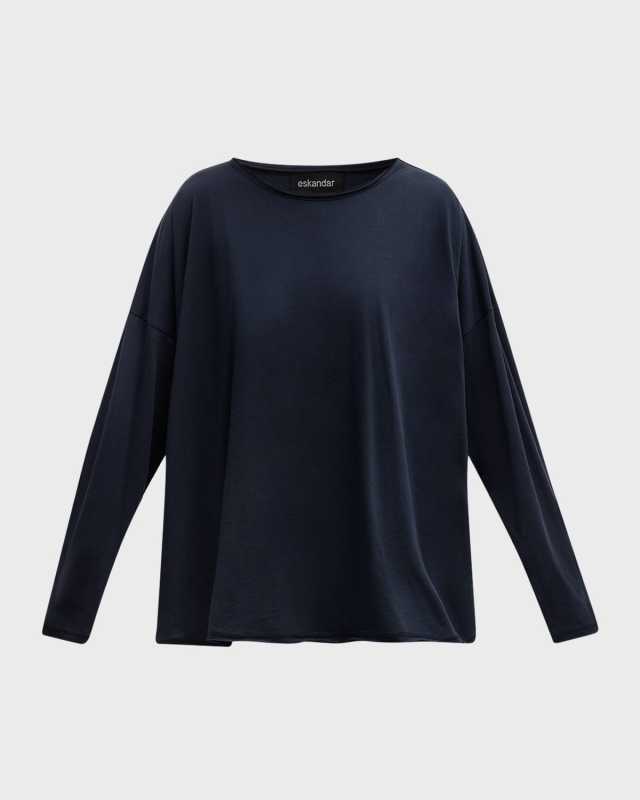 Long-Sleeve Scoop-Neck Lightweight T-Shirt