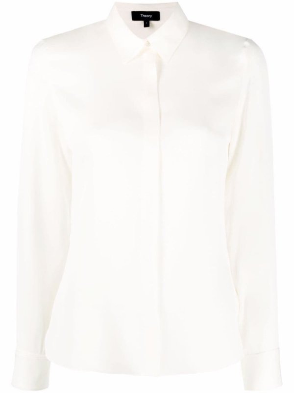 long-sleeve silk shirt