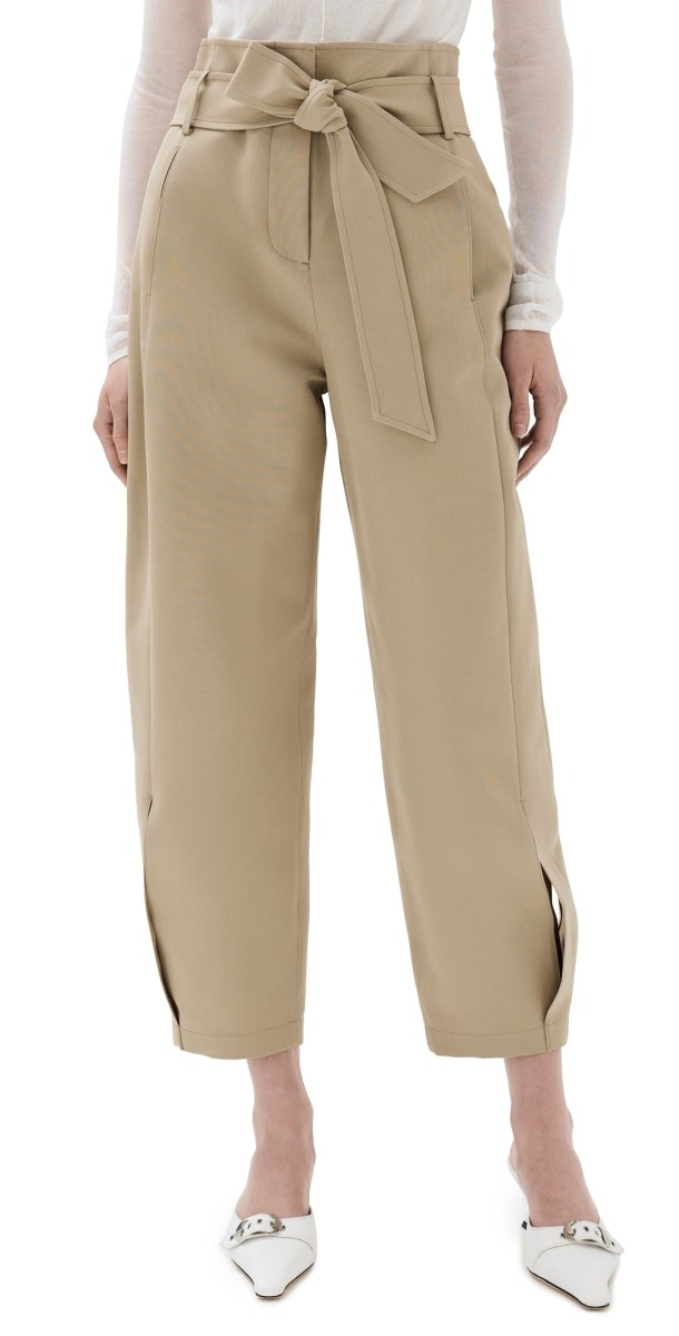 RECTO Curved Shape High Waist Pants Light Khaki