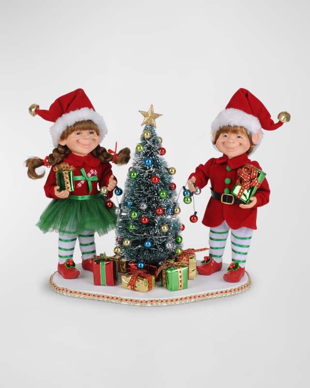 Lighted Tree Trimming Elf, Set of 2