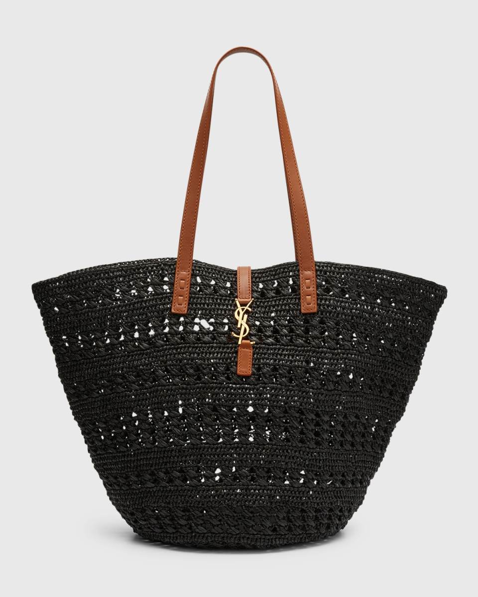 Panier Medium YSL Tote Bag in Raffia