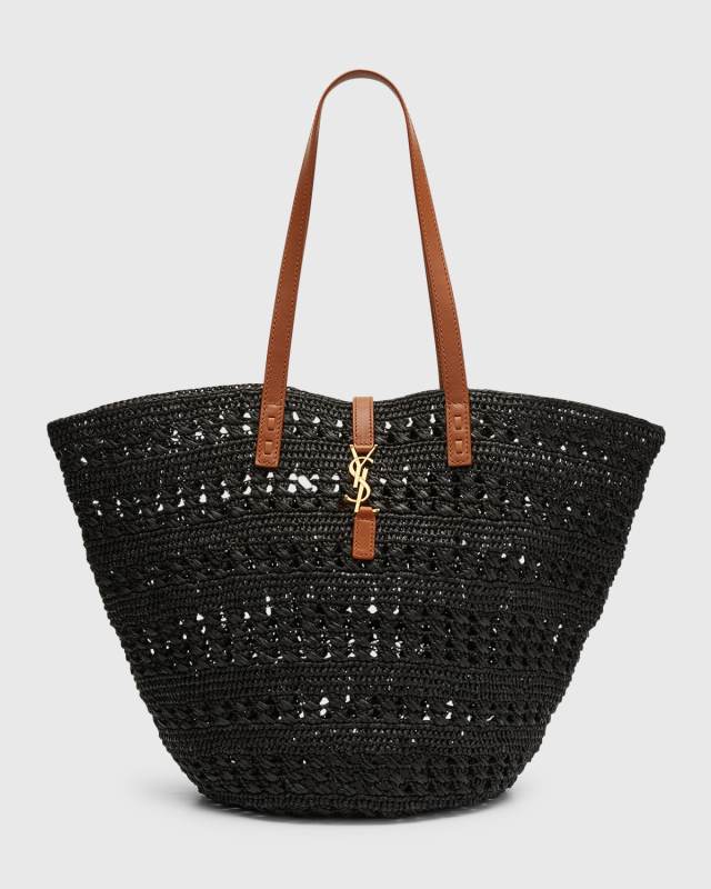 Panier Medium YSL Tote Bag in Raffia