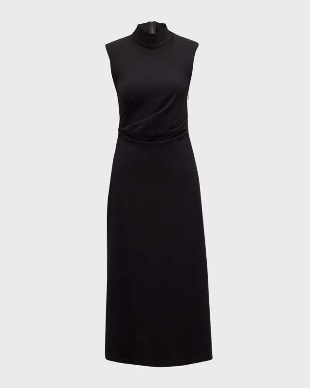 Couture Jersey Draped Midi Dress