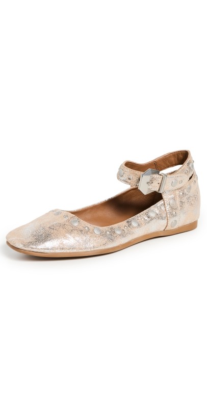 Free People Mystic Mary Jane Flats Champagne