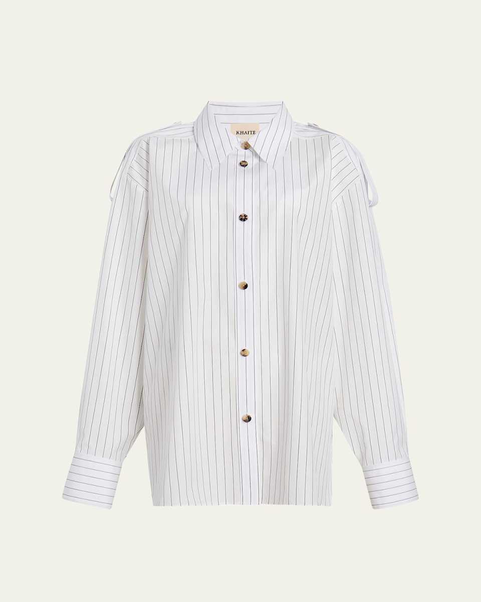 Tamal Stripe Oversized Button Down Top