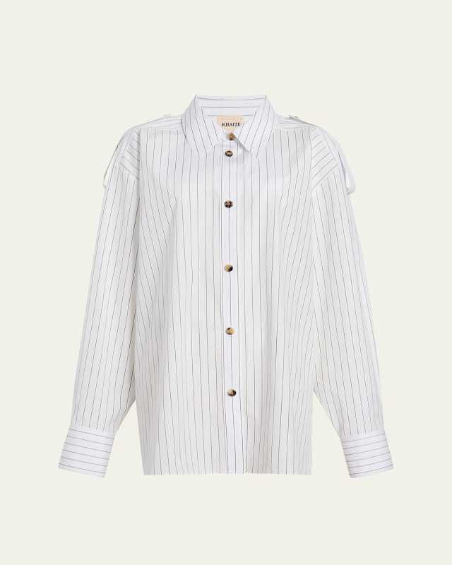 Tamal Stripe Oversized Button Down Top