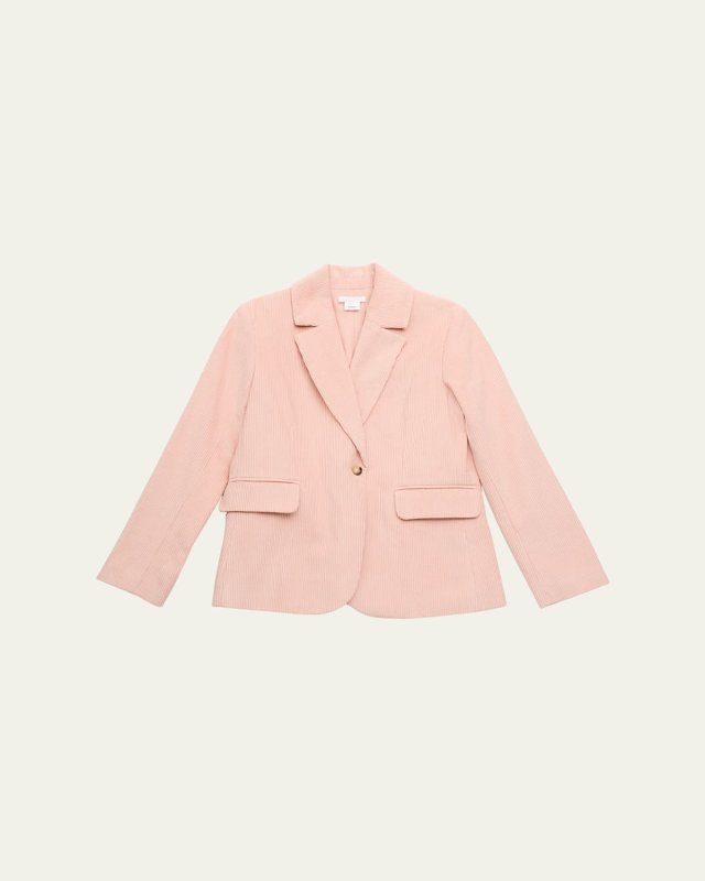 Girl's Ribbed Velvet Suit Jacket, Size 8-14