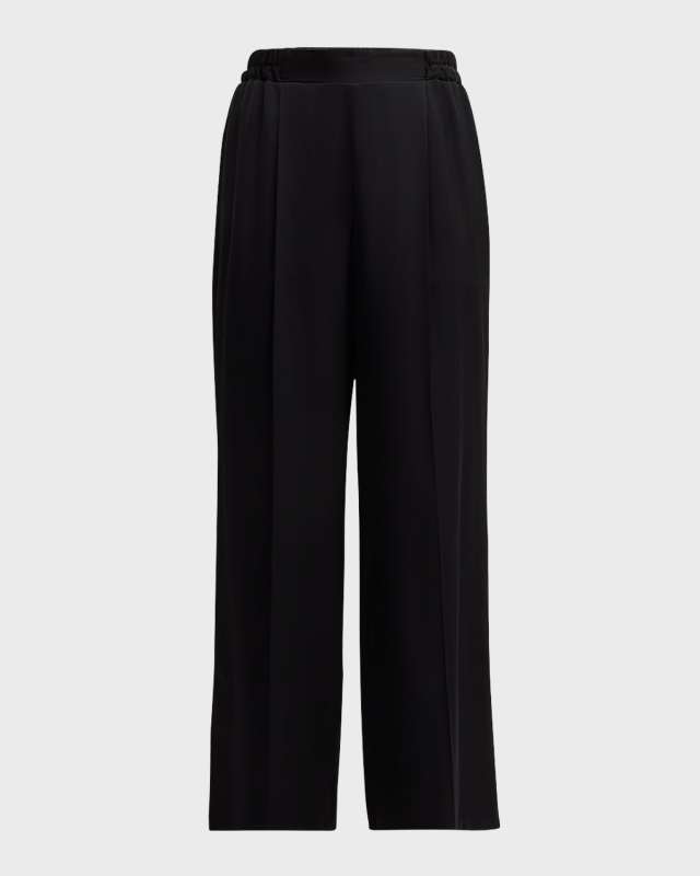 The Katya Pleated Straight-Leg Silk Pants