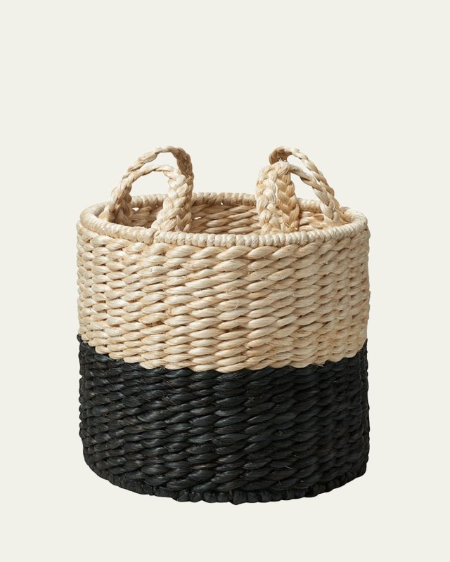 Lubid Black-Dipped Abaca Basket, 24"
