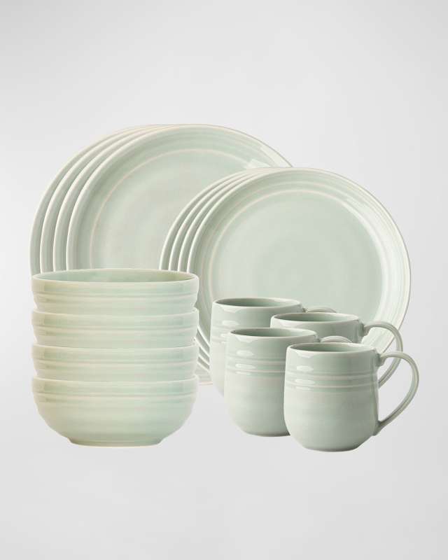 Bilbao 16pc Place Setting - Sage