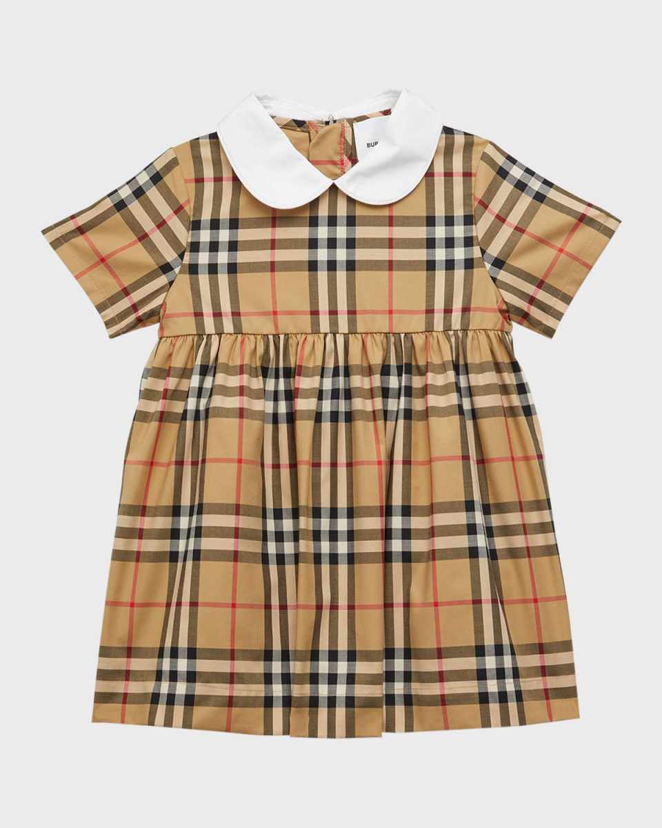 Girl's Geraldine Check-Print Dress, Size Newborn-18