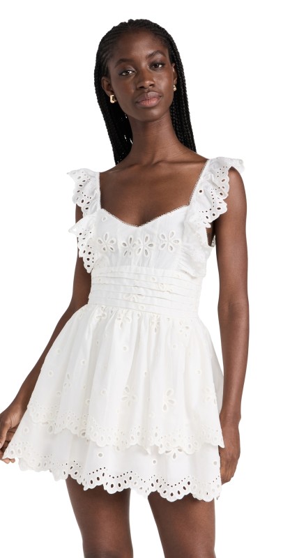 For Love & Lemons Serena Sleeveless Dress White