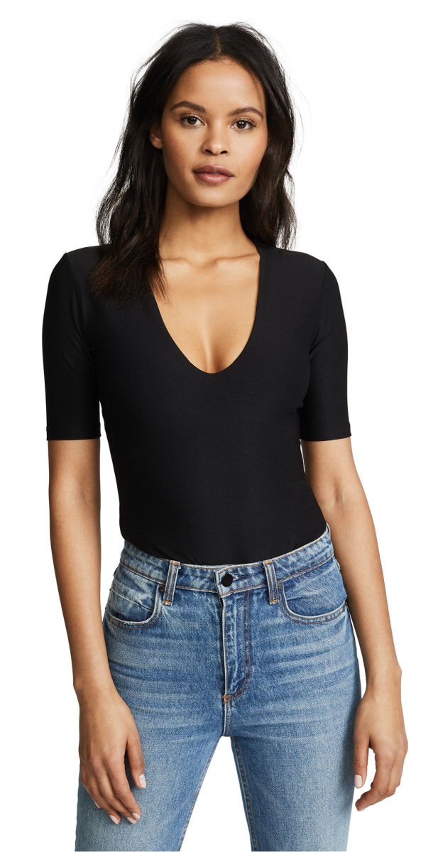 Alix NYC Classic Collection Ludlow Thong Bodysuit Black
