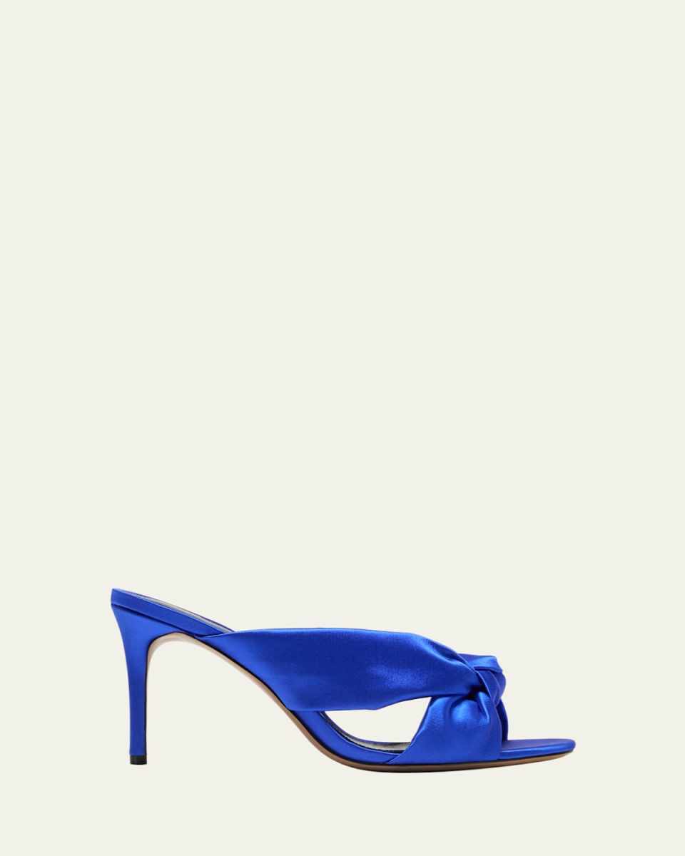 Sophie Knotted Satin Stiletto Mules