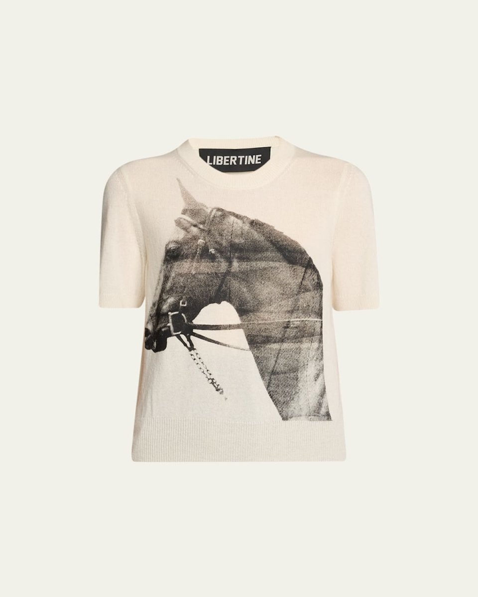 Thoroughbred Short-Sleeve Cashmere Sweater