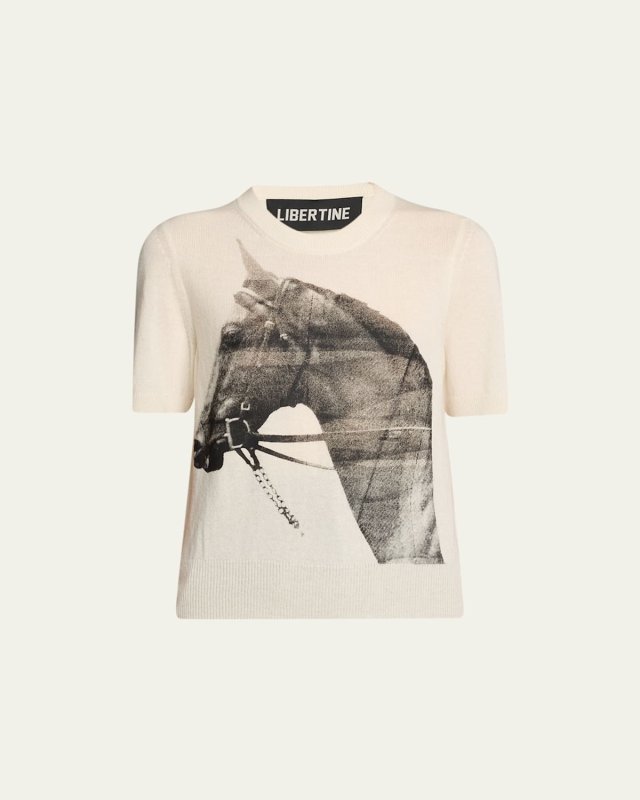 Thoroughbred Short-Sleeve Cashmere Sweater
