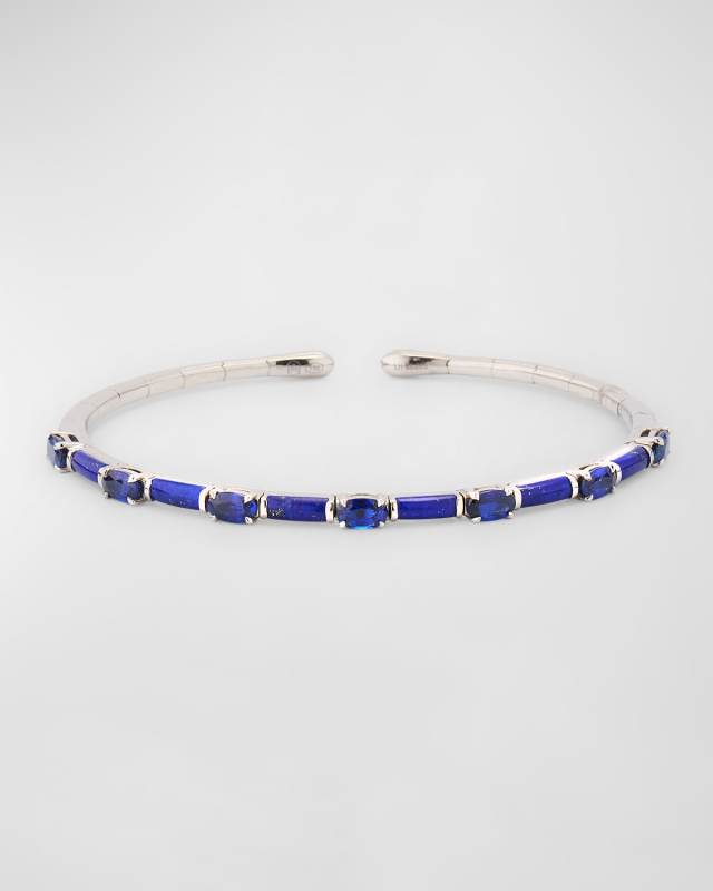 Dolce 18K White Gold Lapis and Sapphire Bracelet