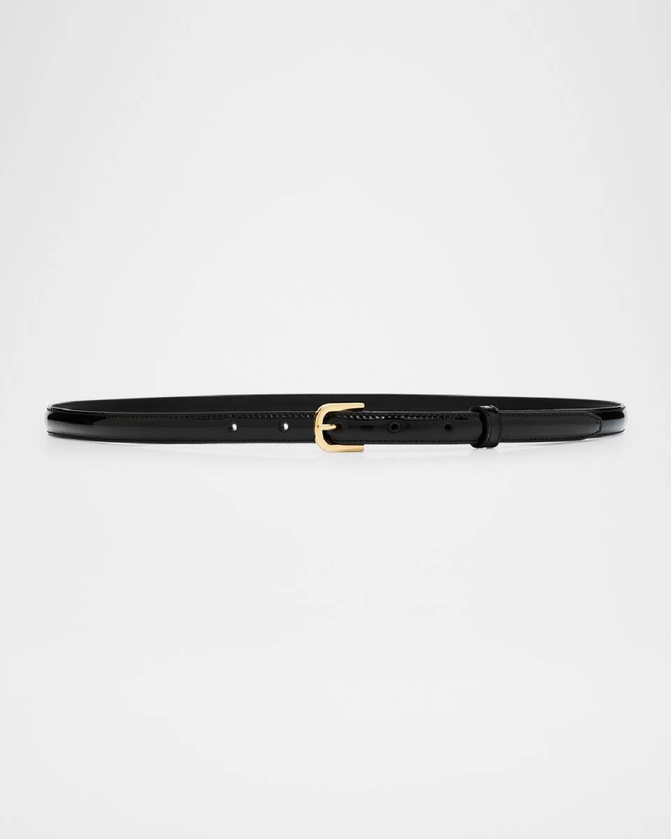 Patent Leather Skinny Belt