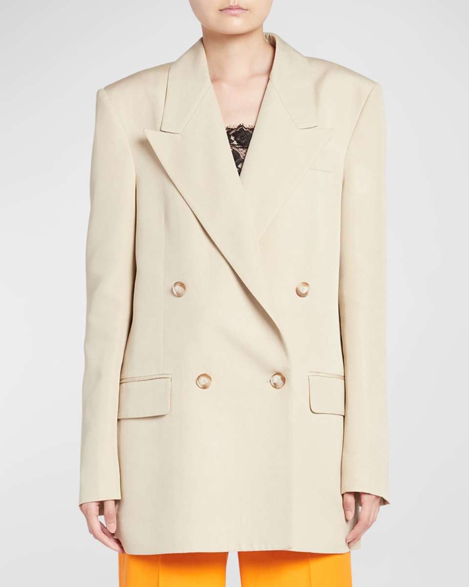 Double-Breasted Relaxed Blazer Jacket
