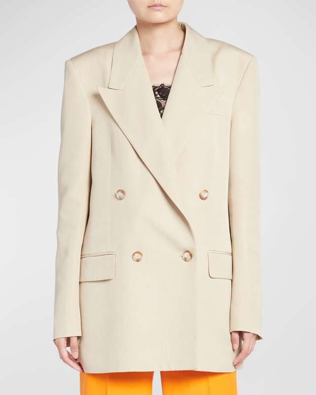 Double-Breasted Relaxed Blazer Jacket