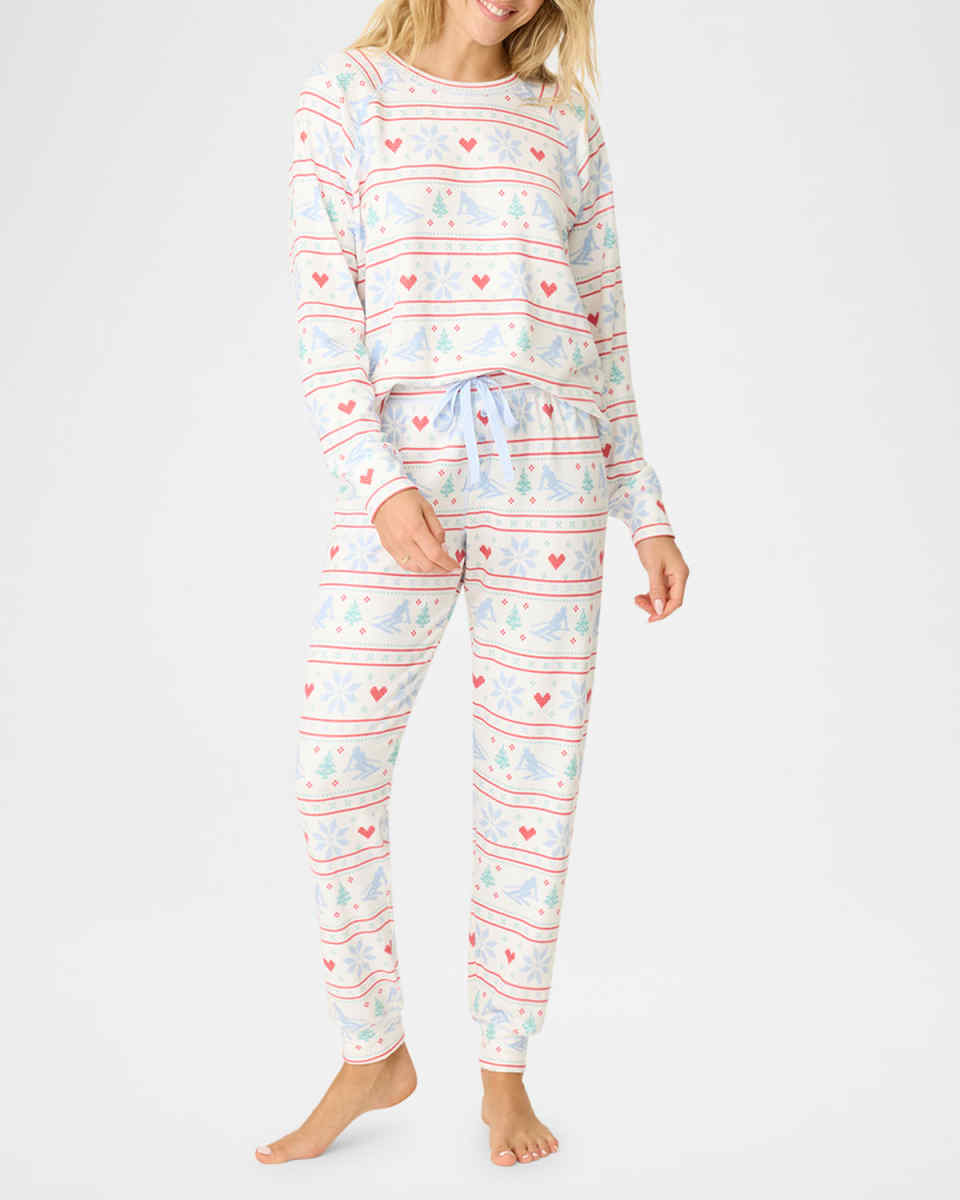 Apres All Day Ski-Print Jogger Pajama Set