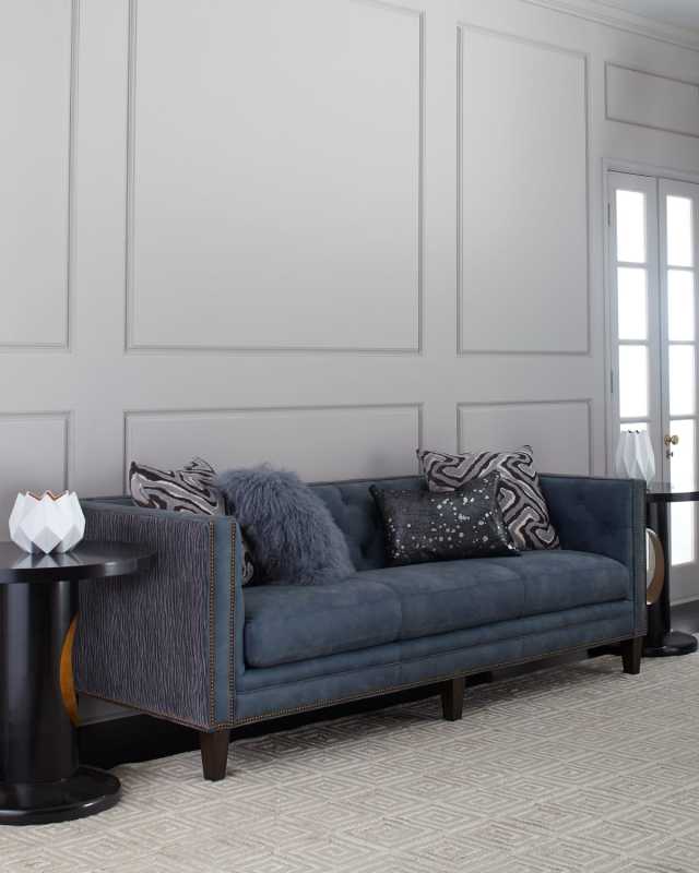 Jillian Tufted Leather Sofa 90"
