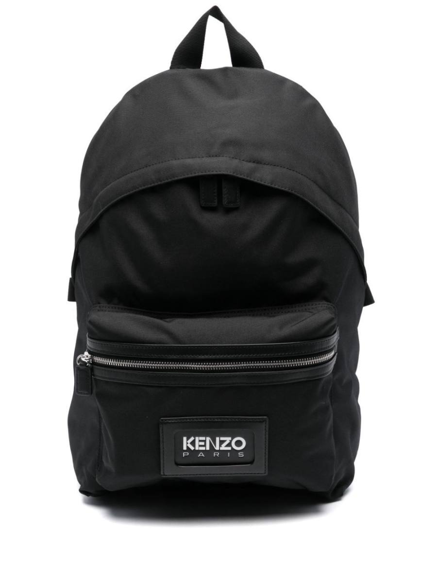 logo-patch canvas backpack