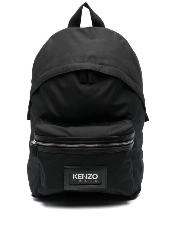 logo-patch canvas backpack