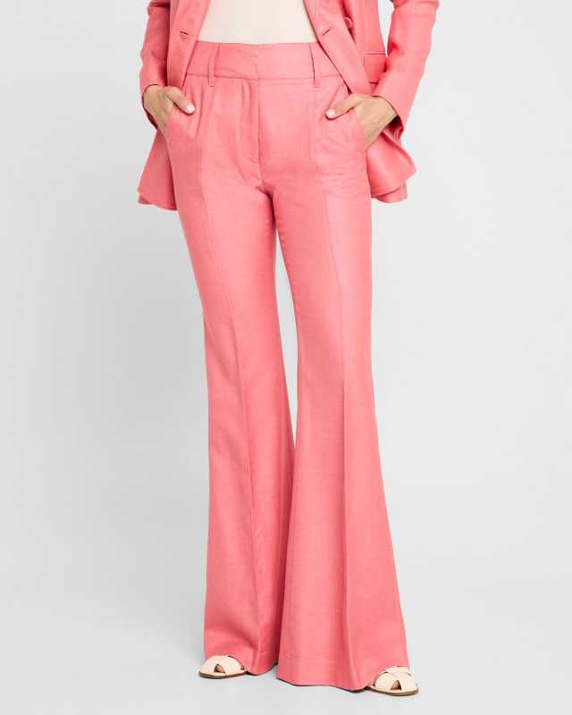 Rhein Mid-Rise Wide-Leg Crepe Pants