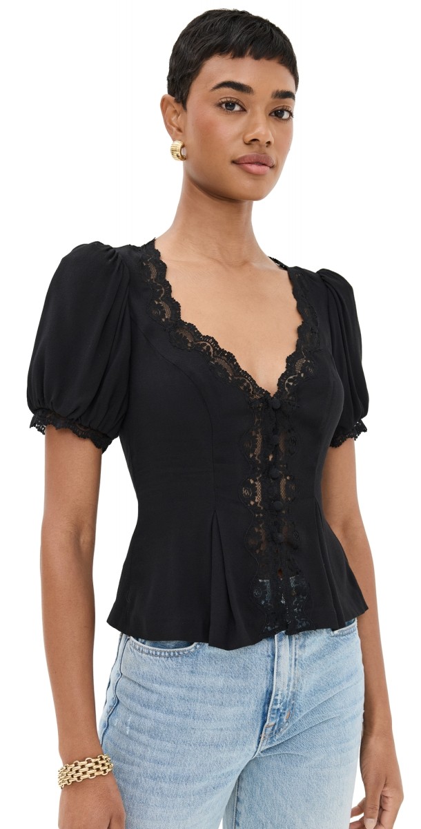 Reformation Minette Top Black