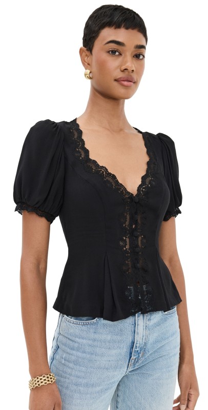 Reformation Minette Top Black