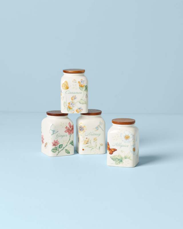 Butterfly Meadow Assorted Spice Jars, Set of 4