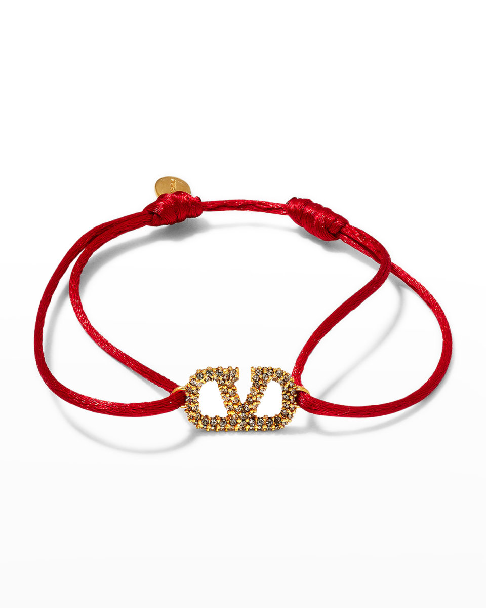Antiqued Strass Logo Cord Bracelet