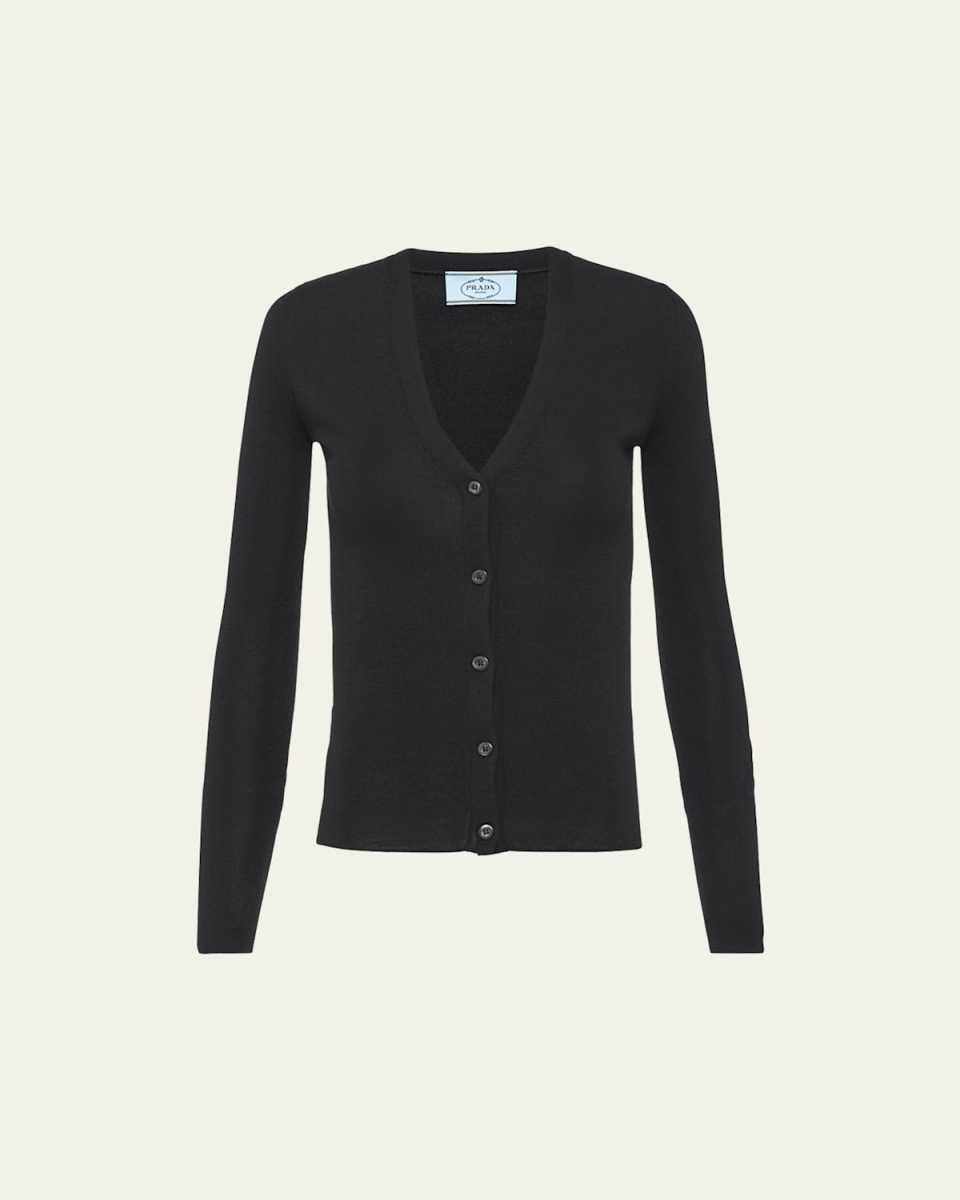 V-Neck Cashmere-Silk Cardigan