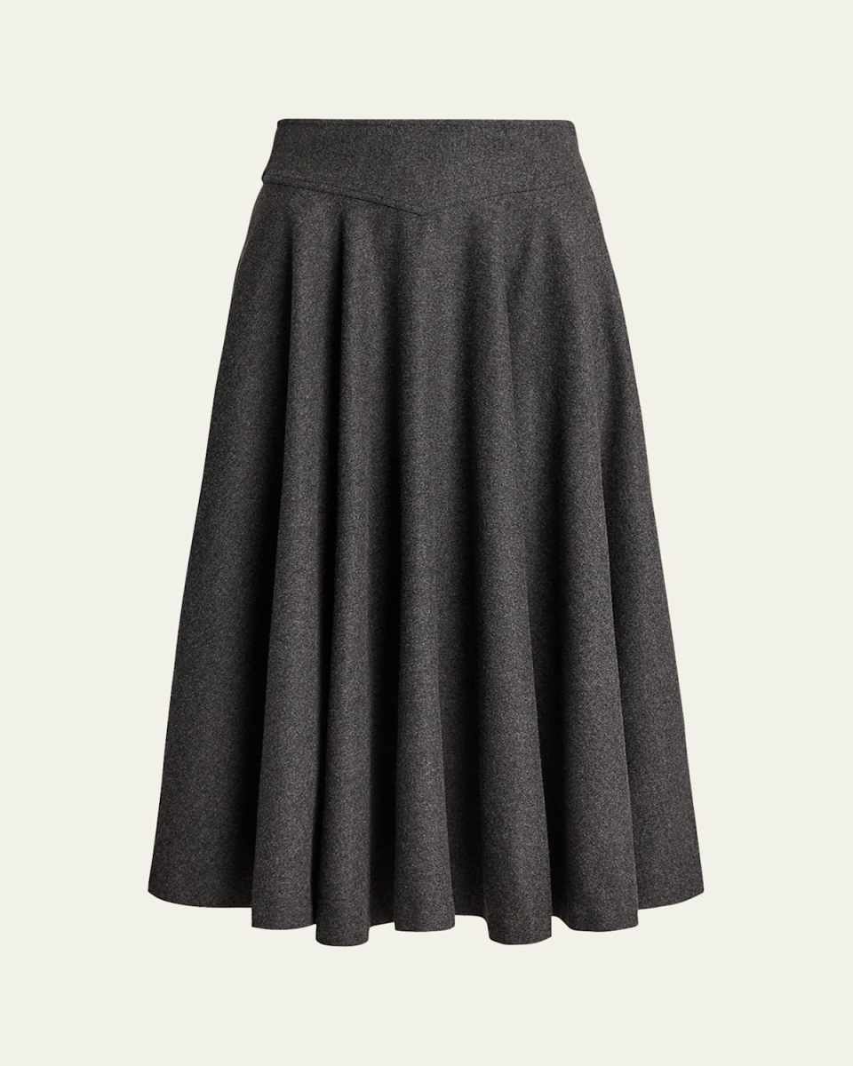 Jennine Wool Flannel Skirt