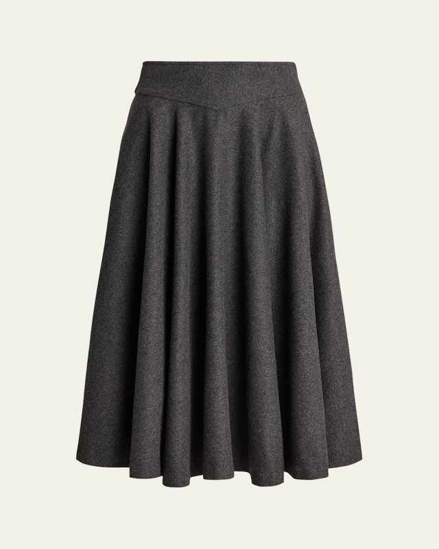Jennine Wool Flannel Skirt