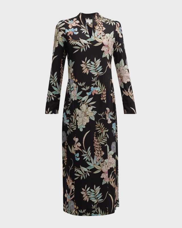 Simone Floral-Print Viscose Midi Dress