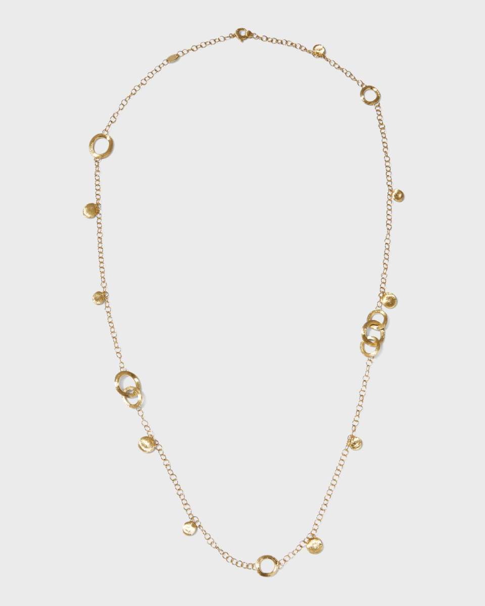 18k Jaipur Yellow Gold Long Charm Necklace