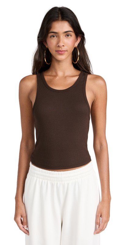 Cotton Citizen Verona Crop Tank Espresso