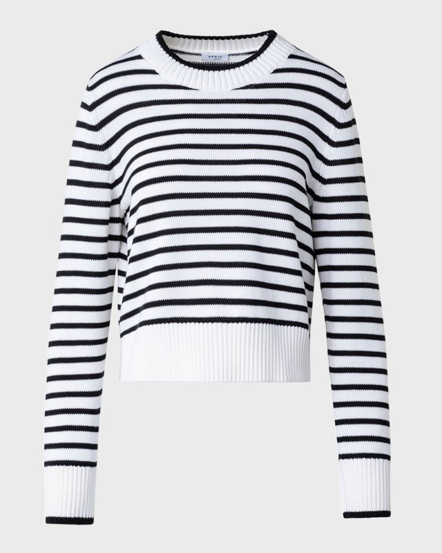 Chunky Cotton Striped Knit Sweater