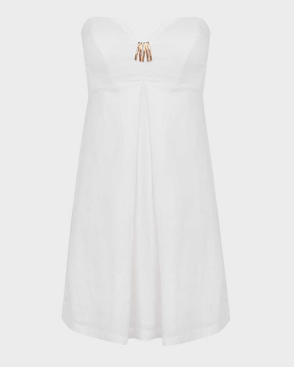 Solid Lucile Detail Strapless Mini Dress